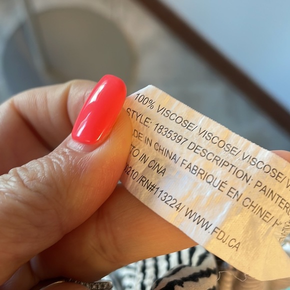 French Dressing Jeans FDJ hazy striped button front blouse collared size 12 - Picture 8 of 11